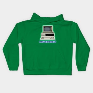 Throwback Computer #NeverForget by Basement Mastermind Kids Hoodie